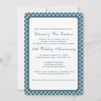45th Sapphire Wedding Anniversary Invitation