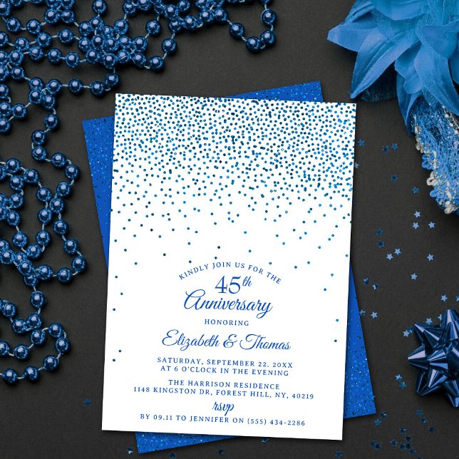 45th Sapphire Wedding Anniversary Invitation (Creator Uploaded)