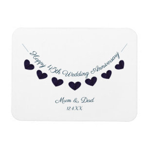 45th sapphire wedding anniversary mom & dad design magnet