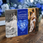45th sapphire wedding anniversary now then photo acrylic award<br><div class="desc">45th sapphire blue colored wedding anniversary award. Beautiful heart shape sapphire art 45th wedding anniversary now and then photo award. Customize with your wedding anniversary couples now and then photos name and dates. 45th Anniversary is traditionally known as the sapphire wedding and is associated with blue and the heart on...</div>