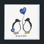 45th sapphire wedding anniversary penguin gift mag magnet<br><div class="desc">45th sapphire wedding anniversary husband and wife penguin personalised gift magnet. A fun and modern affordable gift for couples or parents who have been married for forty-five years. The magnet can be customised to include the names of the man and woman, as well as their wedding anniversary date. Matching greetings...</div>