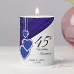 45th Sapphire Wedding Anniversary Pillar Candle<br><div class="desc">⭐⭐⭐⭐⭐ 5 Star Review. Pillar Candle. 45th Sapphire Wedding Anniversary ready for you to personalize. Works great for other occasions or events by simple changing the text. NOT ALL TEMPLATE OPTIONS NEED CHANGED ON SOME DESIGNS. 😀 If needed, you can remove the text and start fresh adding whatever text and...</div>