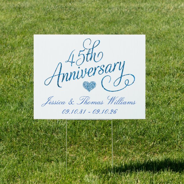 45th Sapphire Wedding Anniversary Sign (Insitu)