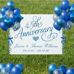 45th Sapphire Wedding Anniversary Sign