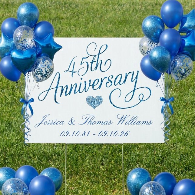 45th Sapphire Wedding Anniversary Sign (Creator Uploaded)