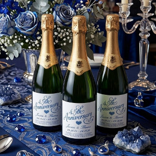 45th Sapphire Wedding Anniversary Sparkling Wine Label