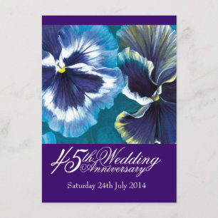 45th Sapphire Wedding Party Invitation blue