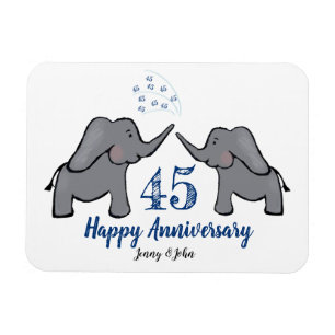 45th sappire wedding anniversary cute elephant magnet