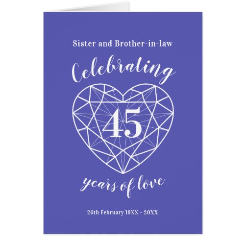 45th wedding anniversary 45 years of love card