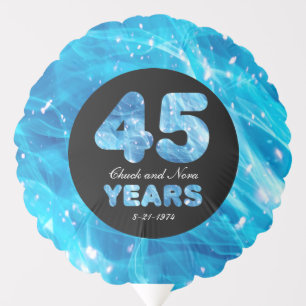 45th Wedding Anniversary Blue Party Lights Balloon