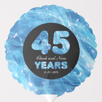 45th Wedding Anniversary Blue Party Lights Balloon by DuchessOfWeedlawn at Zazzle