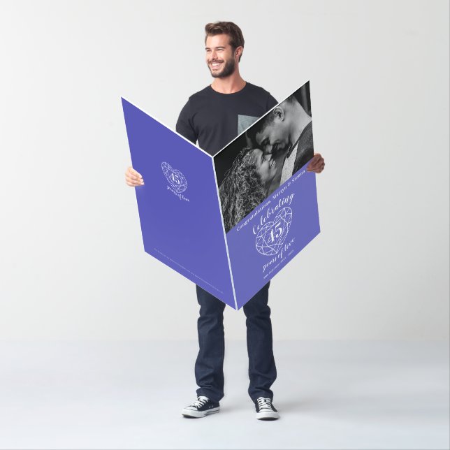 45th Wedding Anniversary blue sapphire heart Card (In Situ)