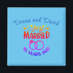 45th Wedding Anniversary Custom Names Sapphire Magnet<br><div class="desc">Commemorate your forty-fifth wedding anniversary with this light blue background,  custom magnet. Personalize the names in sapphire blue text to your own or the couple celebrating this milestone. Great idea for a party favor too!</div>