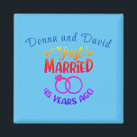 45th Wedding Anniversary Custom Names Sapphire Magnet<br><div class="desc">Commemorate your forty-fifth wedding anniversary with this light blue background,  custom magnet. Personalize the names in sapphire blue text to your own or the couple celebrating this milestone. Great idea for a party favor too!</div>