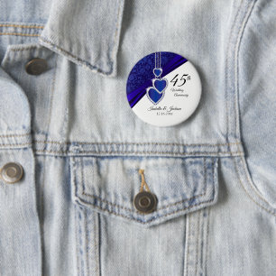 45th Wedding Anniversary Design Button