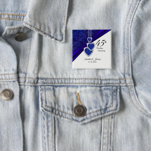 45th Wedding Anniversary Design Button