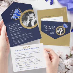 45th wedding anniversary dinner sapphire ring meal all in one invitation