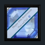 45th Wedding Anniversary editable Gift Box<br><div class="desc">This lovely anniversary gift box is perfect for a couples 45th Wedding Anniversary. The suggested theme for this anniversary is sapphire. With this in mind I have featured sapphire blue in the design with a banner and editable text so it can be made truly personal. Ideal to hold a gift...</div>