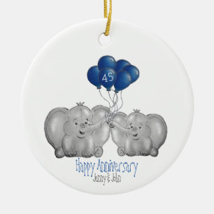 45th wedding anniversary elephant decoration