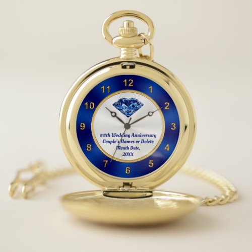 45th Wedding Anniversary Gift for Husband Any Year Pocket Watch