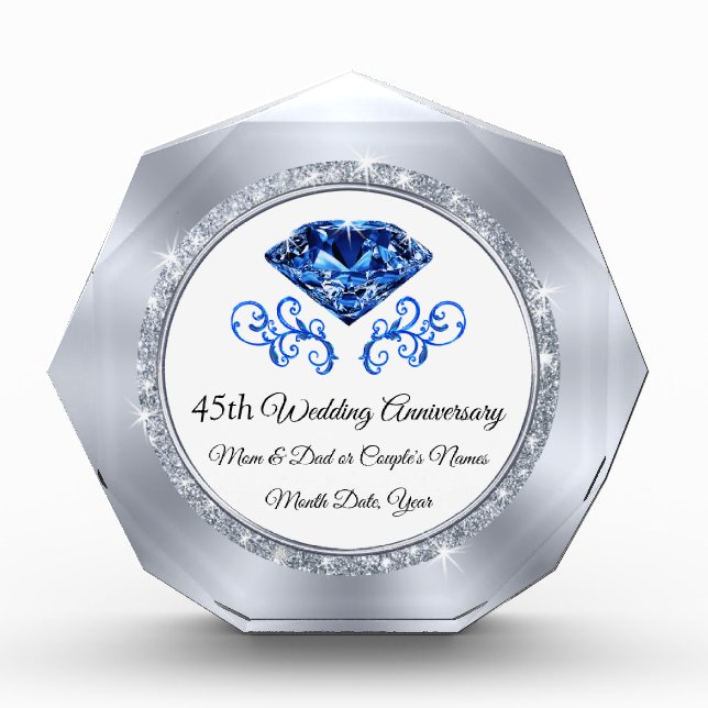 45th Wedding Anniversary Gift Ideas for Parents (Front)