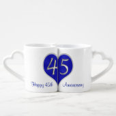 45th Wedding Anniversary Gifts for Parents, Couple Coffee Mug Set (Back Nesting)