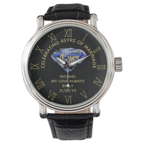 45th Wedding Anniversary Husband - Commemorative 2 Wristwatch