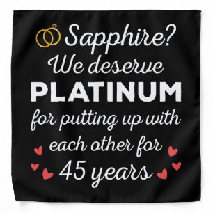 45th Wedding Anniversary I - Sapphire Funny Couple Bandana