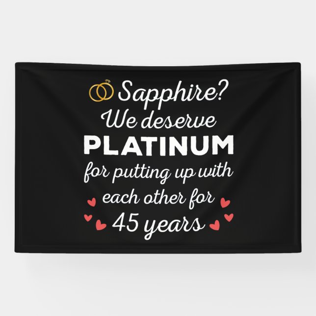 45th Wedding Anniversary I - Sapphire Funny Couple Banner (Horizontal)