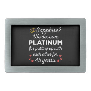 45th Wedding Anniversary I - Sapphire Funny Couple Belt Buckle