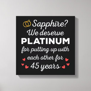 45th Wedding Anniversary I - Sapphire Funny Couple Canvas Print