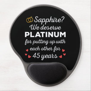 45th Wedding Anniversary I - Sapphire Funny Couple Gel Mouse Pad