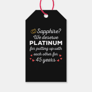 45th Wedding Anniversary I - Sapphire Funny Couple Gift Tags