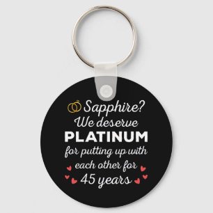 45th Wedding Anniversary I - Sapphire Funny Couple Keychain
