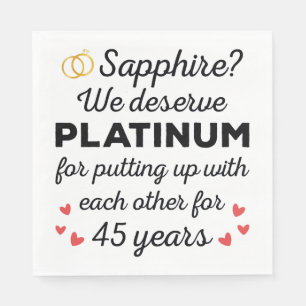 45th Wedding Anniversary I - Sapphire Funny Couple Napkins