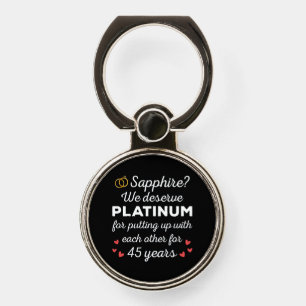 45th Wedding Anniversary I - Sapphire Funny Couple Phone Ring Stand