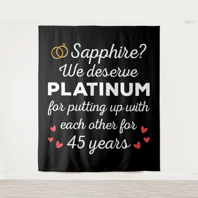 45th Wedding Anniversary I - Sapphire Funny Couple Tapestry (Front)