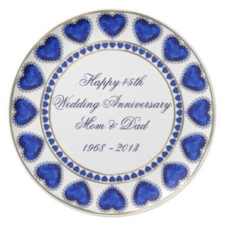 45th Wedding Anniversary Melamine Plate