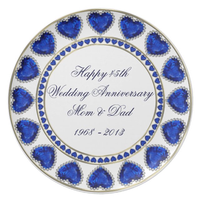 45th Wedding Anniversary Melamine Plate (Front)