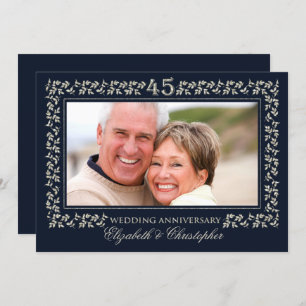 45th Wedding Anniversary Party Custom Photo Invitation