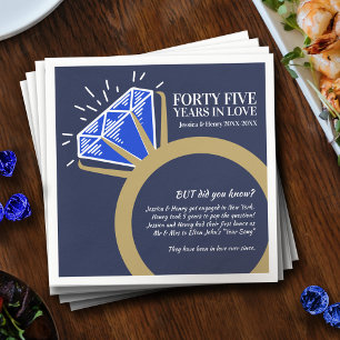 45th wedding anniversary party sapphire fun facts napkins