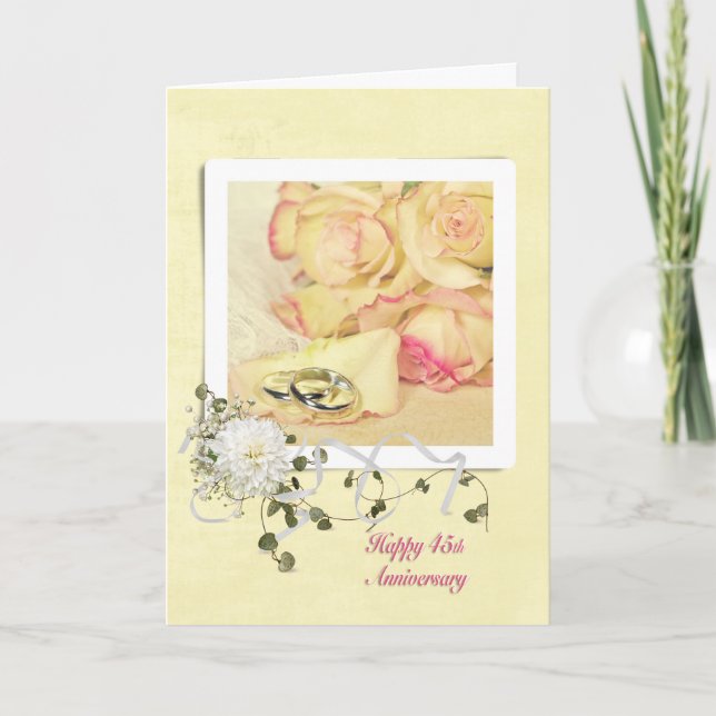 45th Wedding Anniversary Roses Card (Front)