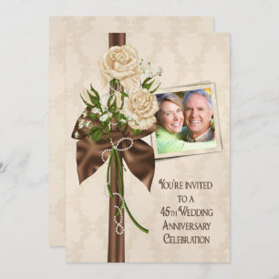 45th Wedding Anniversary Roses Invitation