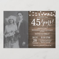 45th Wedding Anniversary Rustic Wood