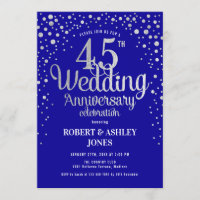 45th Wedding Anniversary - Sapphire Blue & Silver
