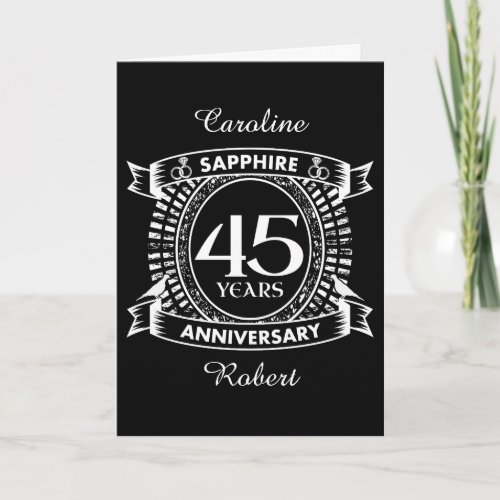 45th wedding anniversary sapphire crest card