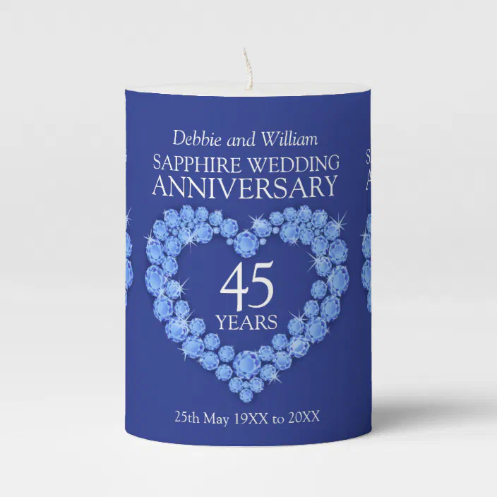 Wedding Anniversary gift personalised Pillar Candle 