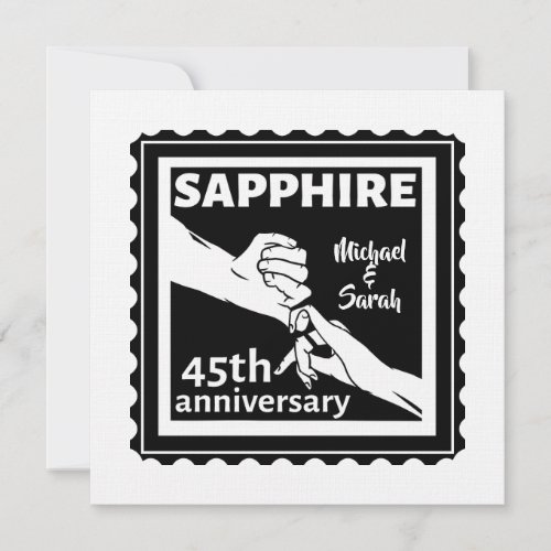 45th wedding anniversary Sapphire holding hands Invitation