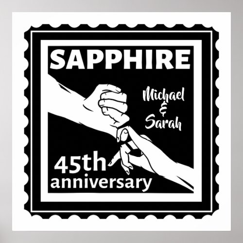 45th wedding anniversary Sapphire holding hands Poster