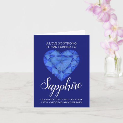 45th Wedding Anniversary Sapphire Love so strong Card